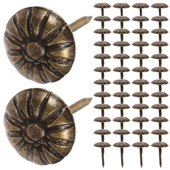 HAMPPLIES 300Pcs Dark Brown Iron Upholstery Tacks for Diy Projects Vintage Style Furniture Nails 1.6x1.1x1.1in