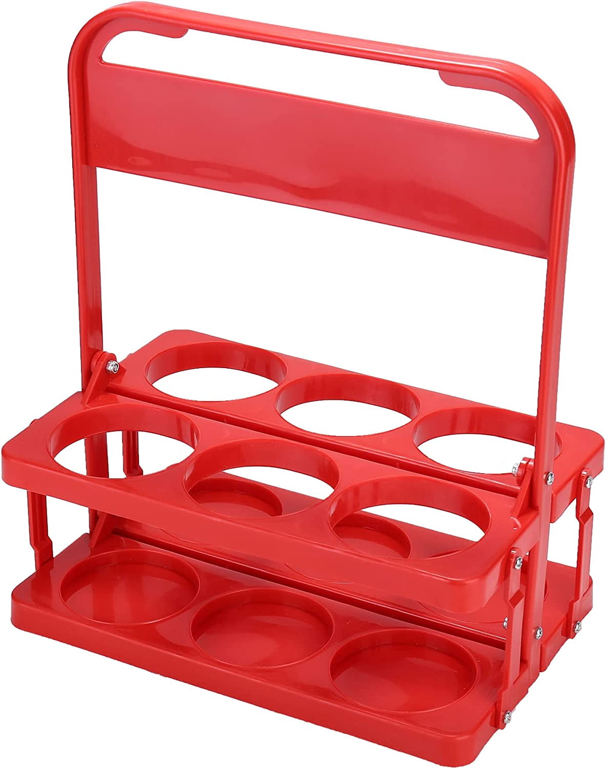 Foldable Plastic Beverage Carrier For Delivery Drivers - Holds 6 Drinks, Belt Hook, "Tips Appreciated" Text
