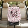thumbnail image 2 of KUIFORTI Baby Car Seat Sun Shade Cover, Pink Butterfly Car Seat Cover Blocks Out Heat & Sun, Keeps Your Toddler Baby Seat Cooling, Reflective Baby Seat Covers, Universal Most Baby Car Seat, 2 of 7