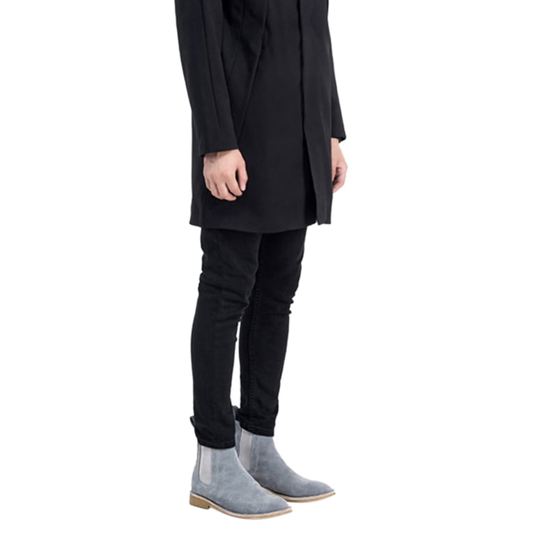 Santimon‎ Men\'s US 7 Grey Suede Slip On Casual Dress Chelsea Boots Santimon Mens chelsea Boots Suede Ankle Dress Boot Gray 7  main image 3