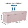 thumbnail image 2 of Gianna 43 Inches Folding Storage Ottoman Bench, Storage Chest, Foot Rest Stool, Bedroom Bench with Storage, Pink, 2 of 7