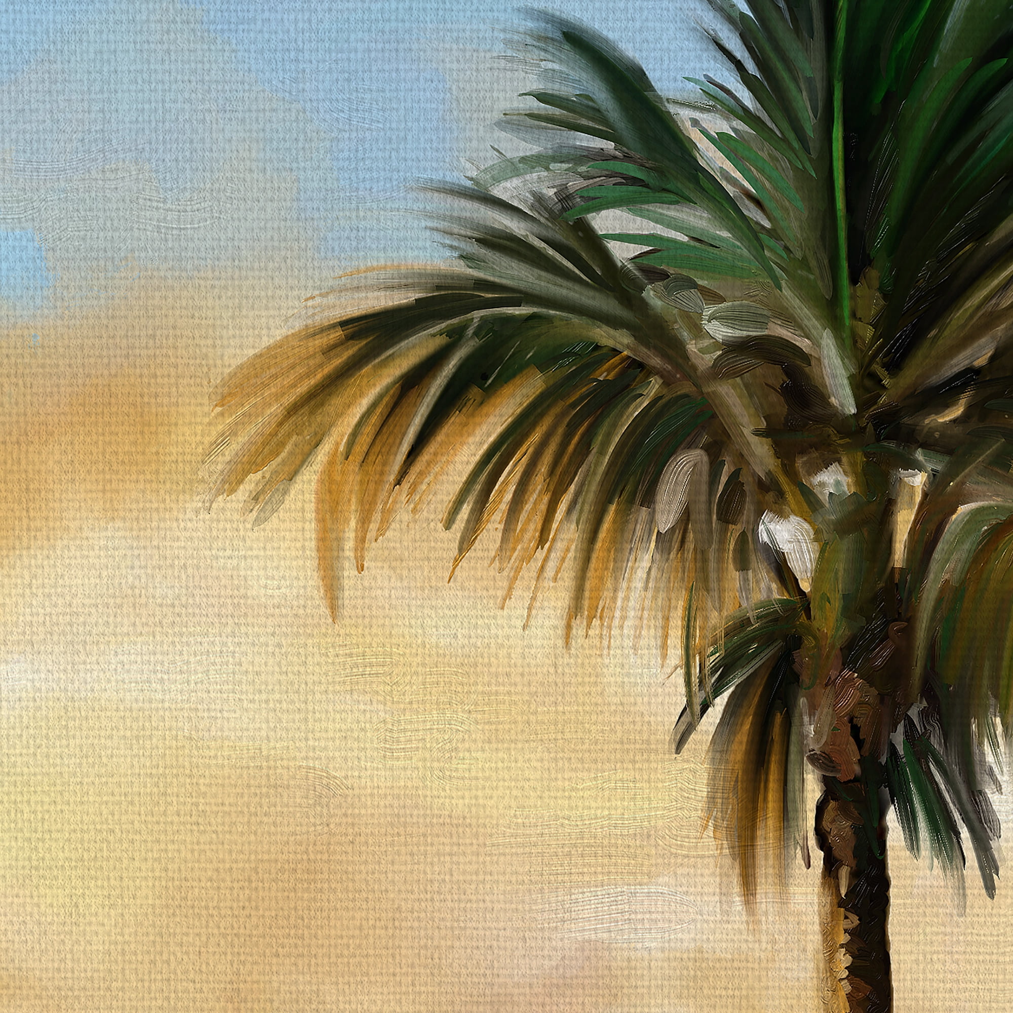 Masterpiece Art Gallery Tropical Dawn Crop Palm By Studio Arts Canvas Art Print 24" x 36"
