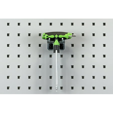 Triton Products® LocHook 3" Double Rod 30-Degree Bend 3/16"D Zinc Plated Steel Pegboard Hook for LocBoard, 5pk
