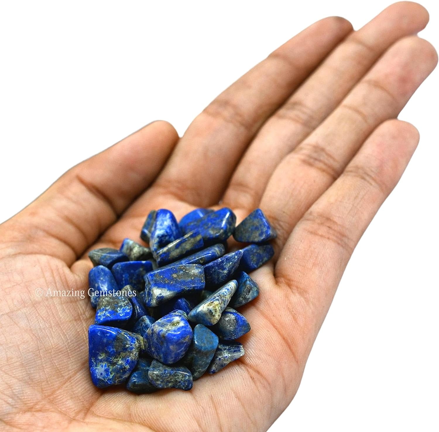 Lapis Lazuli Crystal Chips - Healing Crystals Tumbled Chips Gemstone Beads (1LB Bulk)