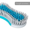 thumbnail image 4 of Smart Design Heavy Duty Scrub Brush - Contoured Shape with Non-Slip Grip - Tough Bristles, Odor Resistant - For Cleaning Pots, Pans, Plates, Sink, Bathtub and Carpets - Gray and Teal, 4 of 6