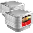 thumbnail image 4 of Stock Your Home 8” Square Disposable, Aluminum Foil Pans with Lids, 50 Pack, 4 of 13