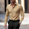 thumbnail image 2 of Men's Button-Down Shirt for Businessmen and Office Workers Slim-Fit Business-Casual Top Long-Sleeve Turn-Down Collar Apparel Available Professional Wear Classic Design Office Attire, 2 of 4