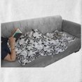 thumbnail image 6 of Floral Soft Flannel Fleece Throw Blanket, Monochrome Doodle Style Blooming Plants in Various Shapes Swirls and Lines Image, Cozy Plush for Indoor and Outdoor Use, 50" x 60", Black White, by Ambesonne, 6 of 6