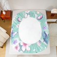 thumbnail image 5 of Homewish Cute Butterfly Child Queen Sheet Sets, Kawaii Cherry Blossoms Flat Sheet, Green Cartoon Style Queen Fitted Sheet, Luxury Bedroom Decor, 4-Piece, 5 of 7