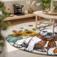 thumbnail image 3 of Round Rugs 4Ft, Thanksgiving Round Area Rug Washable Indoor Throw Carpet, Fall Dog Pumpkin Sunflowers Maple Leaves Soft Non Slip Circle Rug for Kitchen Nursery Room Home Decor Aesthetic, 3 of 8