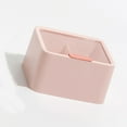 thumbnail image 3 of Caja de almacenamiento de lápiz labial de gran capacidad, diseño de rejilla de doble capa, transparente, con tapa, para el hogar y la oficina, color rosa, 3 of 5