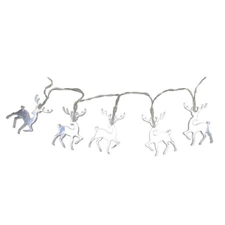 Xmas Reindeer Lights Kurt S. Adler 10ct Battery Operated LED Reindeer Christmas Lights Clear - 2.9' Clear Wire ()