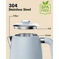 thumbnail image 3 of 1L Portable Stainless Steel Electric Kettle, Travel Mini Boiler, Auto Shut-Off, Cool Touch, Blue, 3 of 9