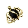 thumbnail image 2 of Genuine natural black coral ring Hawaiian honu turtle solid 14k yellow gold size 12, 2 of 4