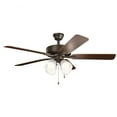 thumbnail image 7 of Ceiling Fan With Light Kit With Traditional Inspirations 18.5 Inches Tall By 52 Inches Wide-Brushed Nickel Finish-White Etched Glass Color Kichler, 7 of 7