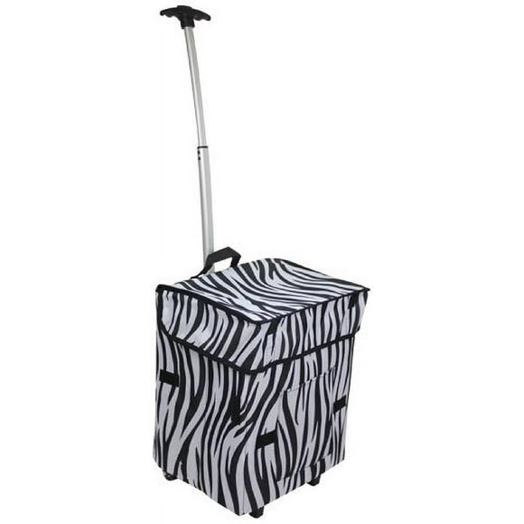 dbest products Smart Cart, Zebra Rolling Multipurpose Collapsible Basket Cart Scrapbooking