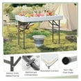 thumbnail image 3 of Folding Ice Cooler Table, 4 FT Portable Ice Table with Drain, Matching Skirt & Foldable Bucket, Buffet Beverage Server for Party, Picnic, Camping$$Garden & Patio, 3 of 9