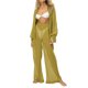 thumbnail image 5 of Txlixc Blusa de botón transparente de manga larga y pantalones de piernas anchas para mujeres Txlixc  moda, 5 of 10