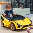 thumbnail image 2 of VOLTZ TOYS Lamborghini SIAN FKP 37 12V Ride on Car with Scissor Doors and Remote Control, Licensed - Yellow, 2 of 7
