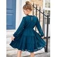 thumbnail image 6 of Arshiner Girls Fall Dress Long Sleeve Formal Tween Casual Midi Dresses, 6 of 9