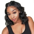 thumbnail image 2 of OULII Women Short Curly Toupee Fashion High Temperature Wire Black 1Set, 2 of 8