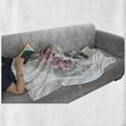 thumbnail image 6 of Hedgehog Soft Flannel Fleece Throw Blanket, Greyscale Animal Portrait with Romantic Wreath Hand Drawn Forest Fauna, Cozy Plush for Indoor and Outdoor Use, 70" x 90", Pale Grey and Rose, by Ambesonne, 6 of 6