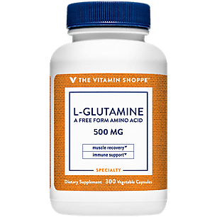 The Vitamin Shoppe LGlutamine 500MG, A Free Form Amino Acid, Supports Muscle Recovery  Immune Health (300 Capsules)