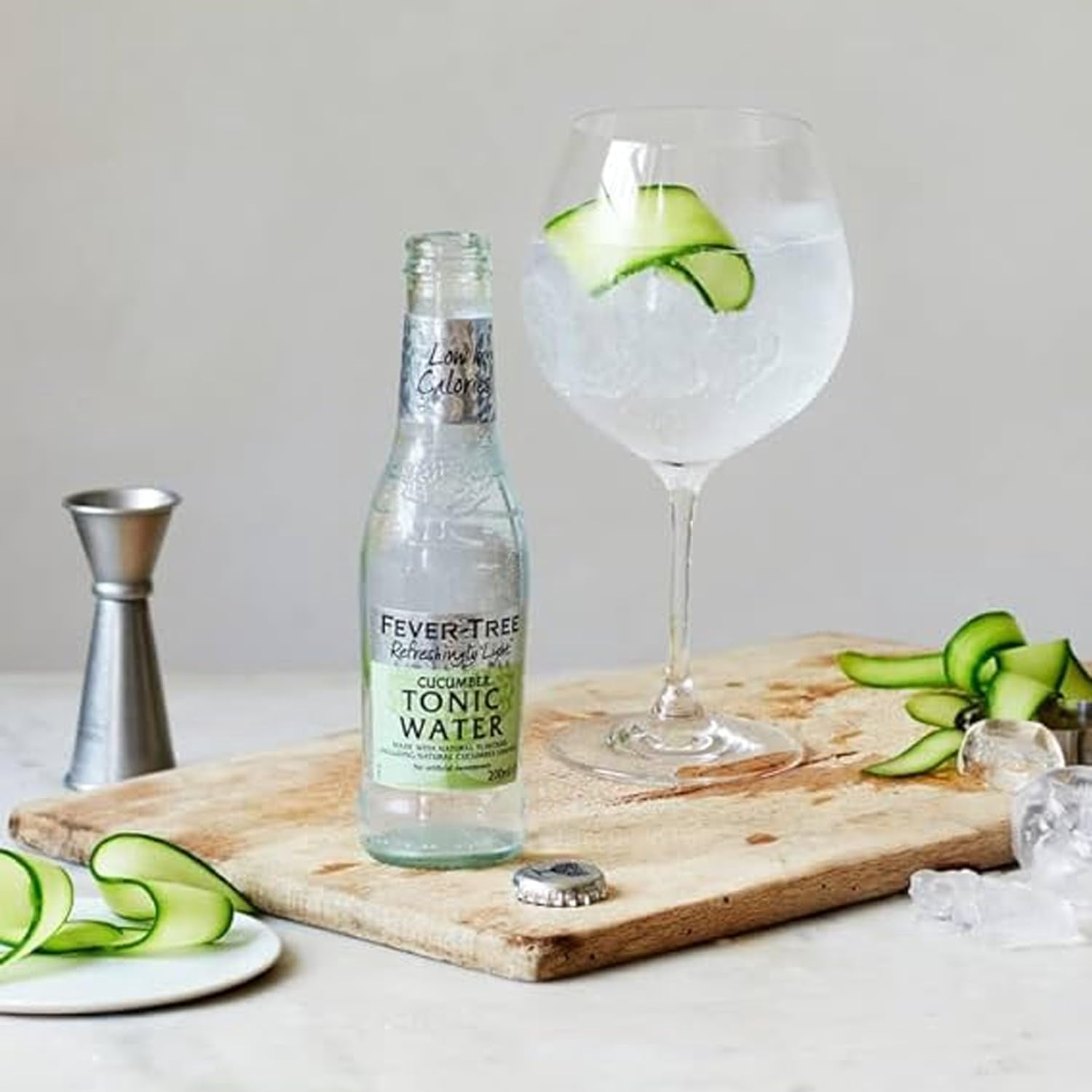Pack of 6, Fever Tree Sparkling Cucumber Tonic Water, 4 bottles - 27.2 fl oz