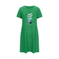 thumbnail image 5 of Sakmal Green Moomoo House Dress for Women Soft Short Mumu Dress Short Sleeve Colorful Feathers Nightgowns for Women, 5 of 5