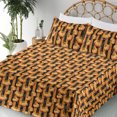 thumbnail image 3 of Ambesonne Pumpkin Fitted & Flat Sheet with Sham 3 Pcs Set, Autumnal Branches Harvest, Twin, Marigold Black Fern Green, 3 of 5
