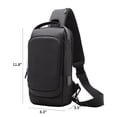 thumbnail image 4 of Tinyat Crossbody Sling Bag for Men Waterproof 5 Pockets with USB Pu Chest Shoulder Bag for Working, 4 of 8