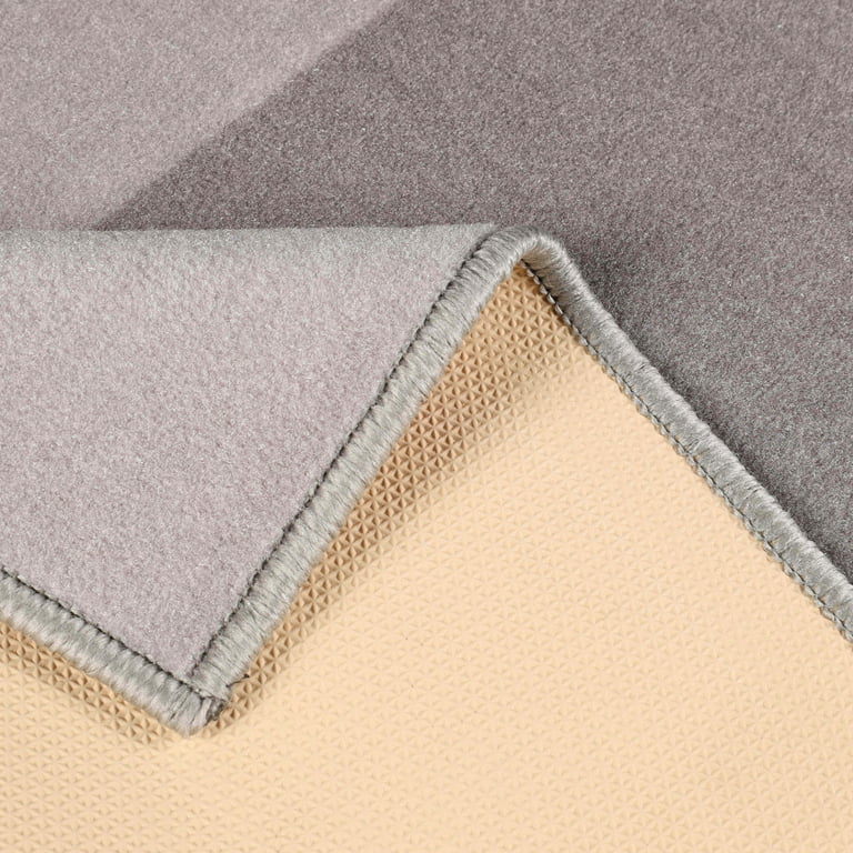 Superior Reno 2-Piece Washable Solid Non-Slip Kitchen Mat Set, Grey, Green
