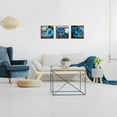 thumbnail image 4 of Blue Wall Decor for Living Room Blue Bathroom Accessories Black and White Canvas Wall Art Blue Rose Pictures Bedroom Decor Modern Painting Kitchen Home Decorations 14x14 3 Pcs/Set, 4 of 6