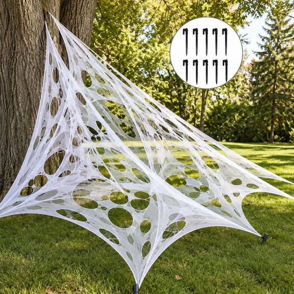Halloween Spider Web Decorations Outdoor, DIY Cut Your Own Giant Stretchy Beef Netting Gauze Cobweb Haunted House Decor 800 sqft