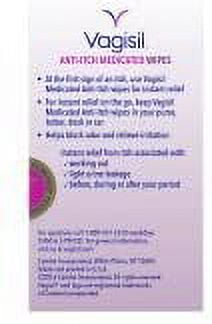 Vagisil Anti-Itch Medicated Wipes, Maximum Strength 12 ea (Pack of 3)