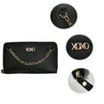 thumbnail image 5 of XOXO Women’s Small Black Saffiano Leather Sleek Zip Around Wallet With Chain And Wristlet, 5 of 5