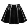 thumbnail image 2 of Hontri Skirt, Women's Solid Color Glossy Carnival Pleated Skirt Half Skirt Miniskirt Black L under $10, 2 of 9