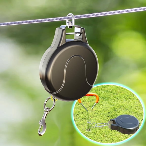 GASTROPOD 30Ft Retractable Dog Leash, 2-In-1 Retractable Dog Lead for Zipline, Aerial Run Cable Trolley Or Stake Anchor, No Tangle Lead Reel for Camping Or Yard (1)