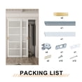 thumbnail image 5 of 48" x 80" Height Forested Glass Sliding Door Kit - 5-Lite Design for Closet Door Hardware kit including, Golden Handles, 5 of 7