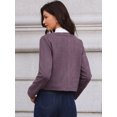 thumbnail image 3 of DARING DIVA Women's Collarless Long Sleeve Outerwear Faux Suede Jacket XL Purple, 3 of 6