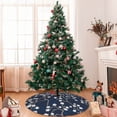 thumbnail image 7 of Lsque Cherry Blossoms on Navy Background Print Christmas Tree Skirt, Tree Skirt with Ties or Velcro, Perfect for Holiday Decorations, Halloween, and New Year-36", 7 of 7
