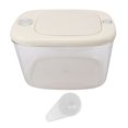 thumbnail image 1 of Contenedor de almacenamiento de arroz, cubo de grano sellado transparente de PE, dispensador de comida para perros con tapa para cocina, 10000 ml, 1 of 14