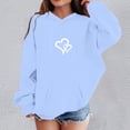 thumbnail image 2 of MEZZALL Girls Hood Cozy Heart Print Hoodie Dress Up Kids Hooded Sweatshirt For Lightweight Soft Lined Contemporary Everyday Wear Long Sleeve Pullover , Light Blue, 2 of 4
