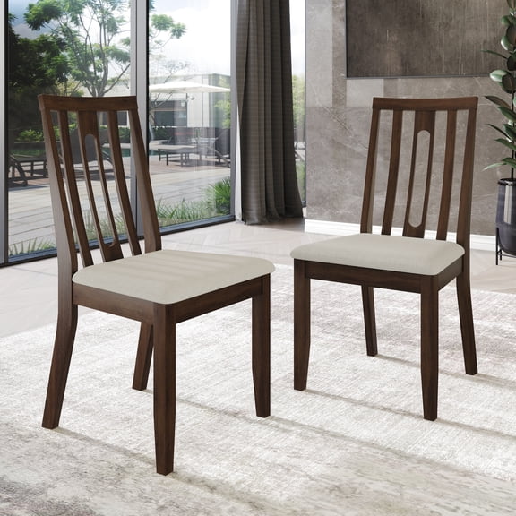 Castle Place Contemporary Wooden Dining Chair,Set of 2, Brown