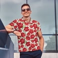 thumbnail image 6 of Balery Rose Flowers Printed Men’s Short Sleeve Polo Shirt, Midweight Men's Shirt,Golf Polo shirts -X-Large, 6 of 8