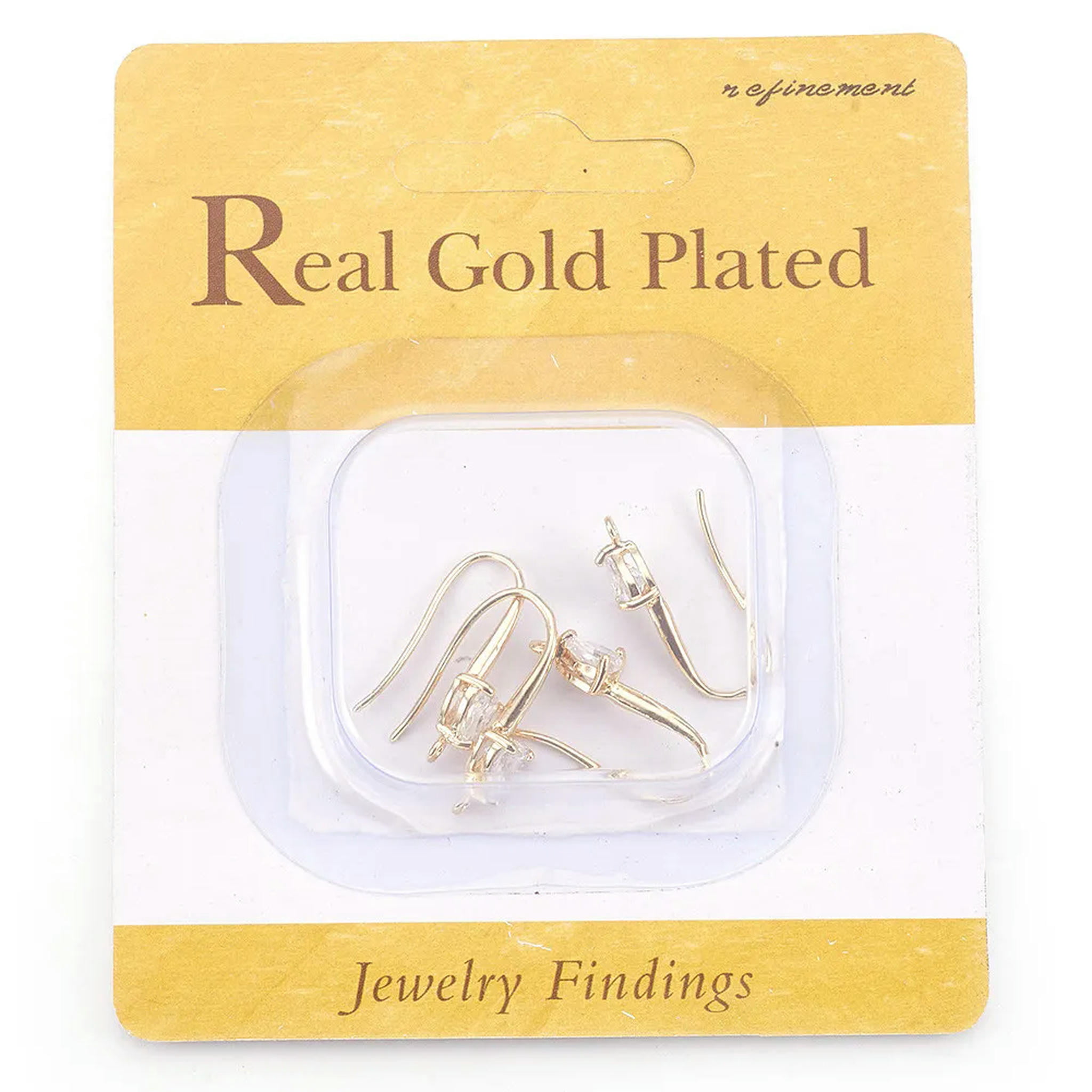 U8MO 20pc Brass Cubic Zirconia Earring Hooks Heart Gold Plated French Earwire 22x13mm