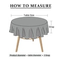 thumbnail image 6 of Table Cloth Leaf Pattern Jacquard Stain Proof Waterproof Wrinkle Resistant Tablecloths for Rectangle Tables Damask Tablecloths for Parties Holiday Picnic, Round 70"x 70" Beige, 6 of 6