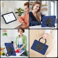 thumbnail image 6 of Case for Samsung Galaxy Tab A11,Anti drop silicone+PC Layer Protective Case 360 ° Rotating Bracelet Handle Stand ,Shoulder Strap, Heavy Duty Shockproof Tablet Case,Blue Black,For Galaxy Tab A11, 6 of 7