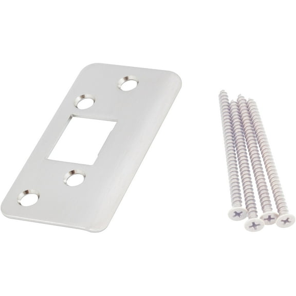 Stone Harbor Hardware Jamb Saver Strike Plate, 1-7/8" x 3-5/8", 2-1/4" Center-to-Center, Satin Nickel