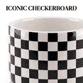 thumbnail image 3 of BUYMAX 4+5+6 inch Set of 3 Ceramic Planters, Black & White Checkerboard Flower Pots with Drainage Hole, 3 of 9